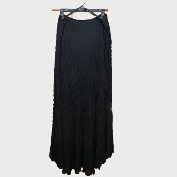 Joseph Ribkoff Black Bias Cut Maxi Chiffon Lined Knit Skirt Size 14 - Picture 1 of 10